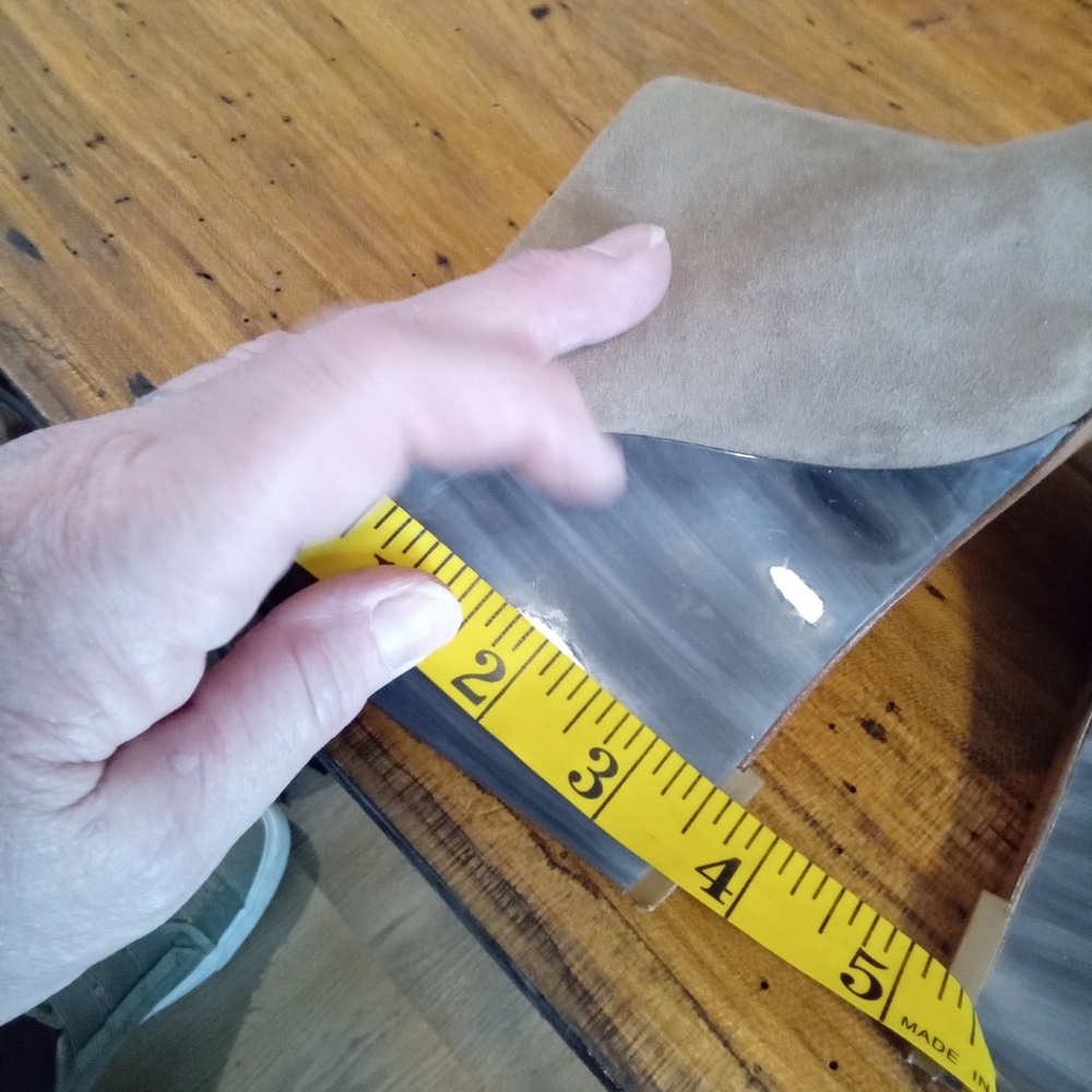 Coach Hollie Size 7.5 B Tan Suede 3.5" Wedge Heel platform Peep Toe - Picture 7 of 16